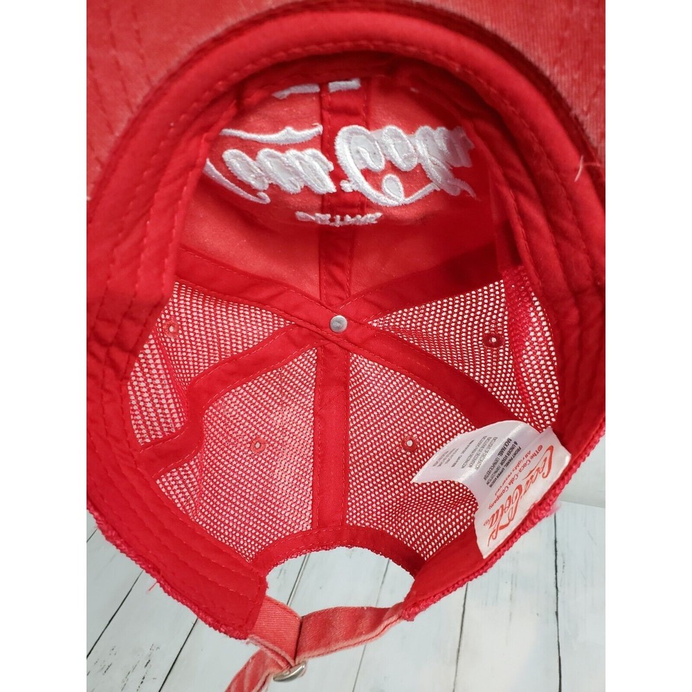 Coca-Cola Slideback Mesh Back Red Hat Drink Coke Tokyo Japan Red Adjustable Nice - Picture 9 of 11